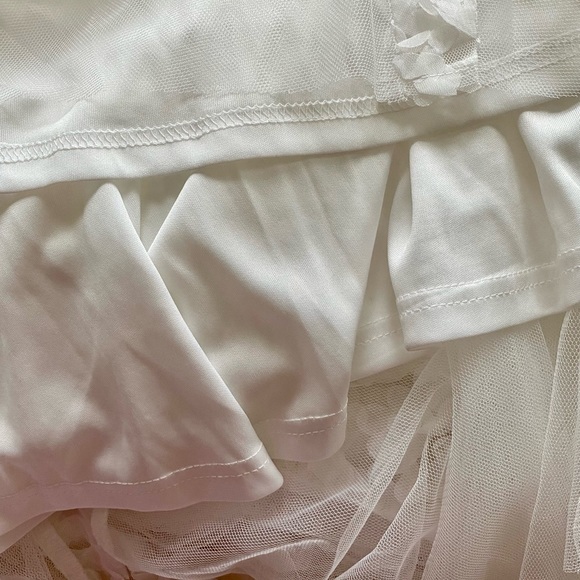 Faeriesty Plunging Neck Contrast Mermaid 3D Flower Dress - Picture 5 of 14